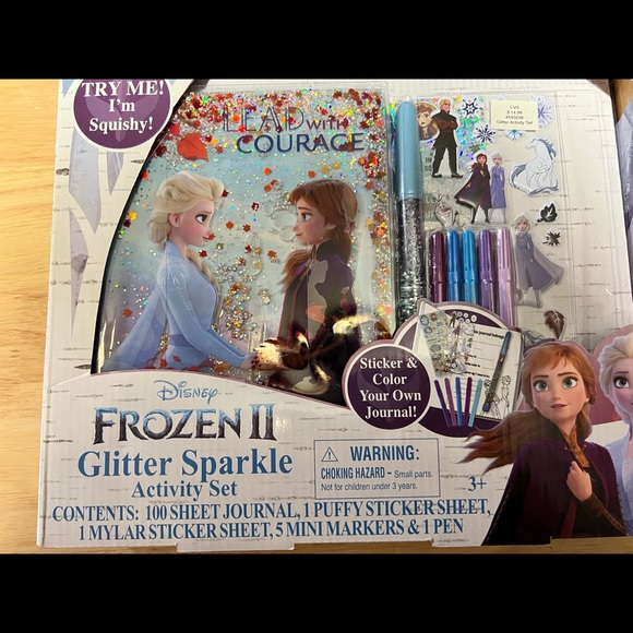 NEW Disney Frozen 2 Glitter Sparkle Journal Diary Activity Set Stickers Art Craf - Picture 5 of 6